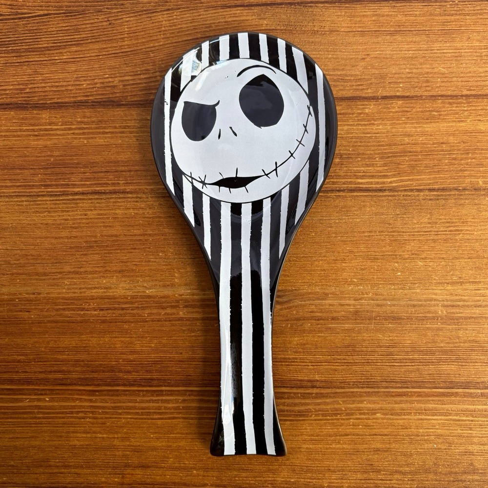 Disney Nightmare Before Christmas Jack Skellington Ceramic Striped Spoon Rest